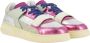 RUN OF Morris Sneaker in roze blauw en zilver leer Pink Dames - Thumbnail 1