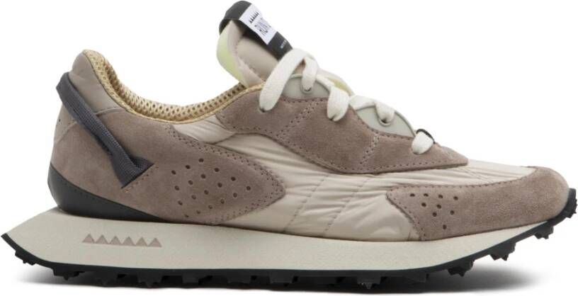 RUN OF Splitleren Sneakers in Taupe Beige Heren