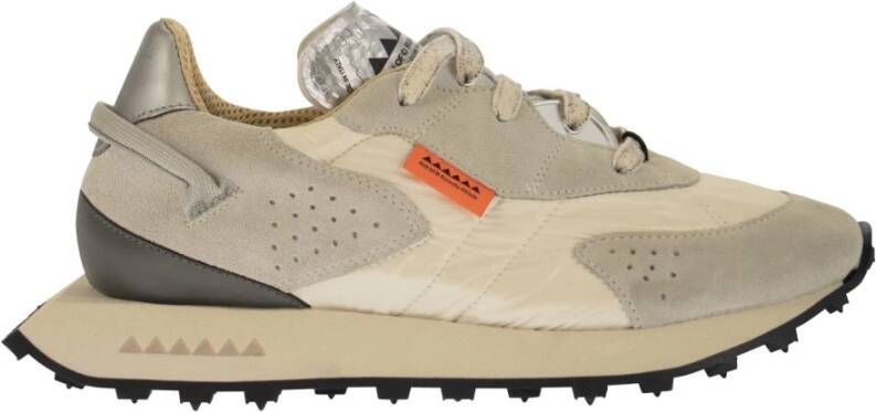 RUN OF Vaporix Suède en Nylon Trainers Beige Heren