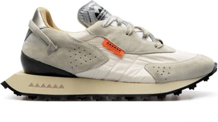 RUN OF Stone Suede en Witte Nylon Sneakers