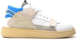 RUN OF Witte leren en suède sneakers