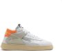 RUN OF Witte Leren Sneakers met Oranje Fluorescerende Hiel Multicolor Dames - Thumbnail 3