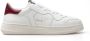 RUN OF Witte leren sneakers met wijnrode details - Thumbnail 1
