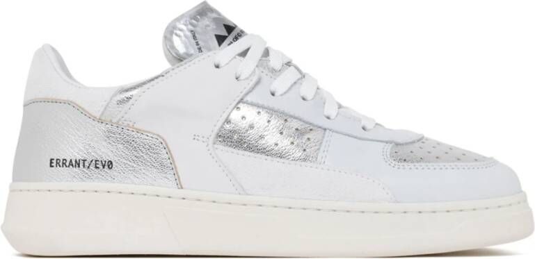 RUN OF Zilver en wit metallic leren sneakers Multicolor Dames