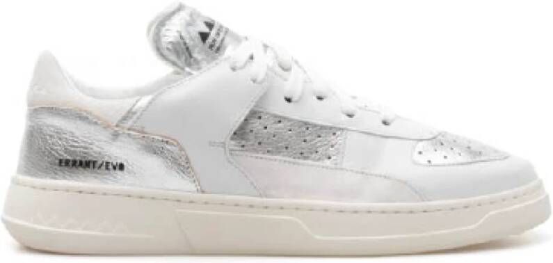 RUN OF Zilveren en witte metallic leren sneakers Multicolor Dames