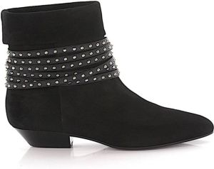 Saint Laurent Ankle boots suede leather rivets Zwart Dames