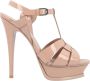 Saint Laurent Beige Lakleren Plateau Sandalen - Thumbnail 1