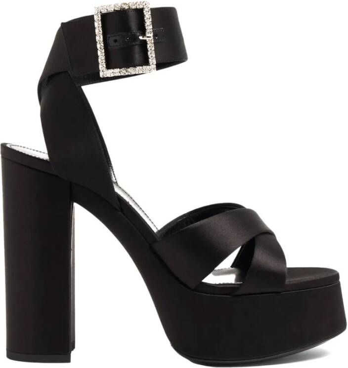 Saint Laurent Bianca platform sandalen Black Dames