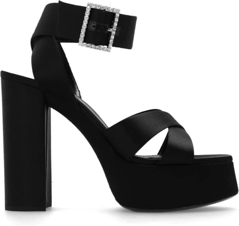 Saint Laurent Bianca platform sandalen Black Dames