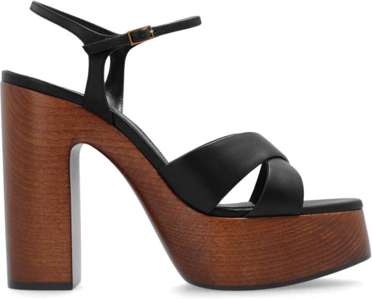 Saint Laurent Bianca platform sandalen Black Dames