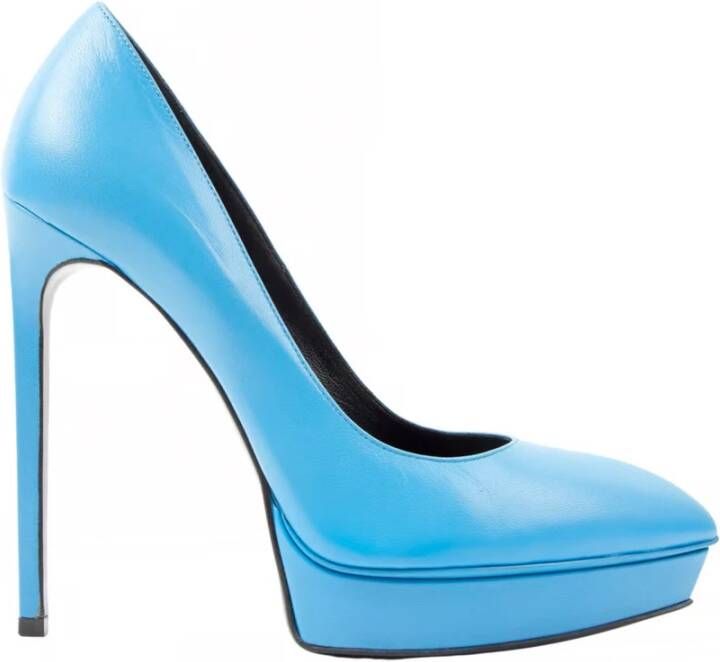 Saint Laurent Blauwe Leren Janis Pumps voor Dames Blue Dames