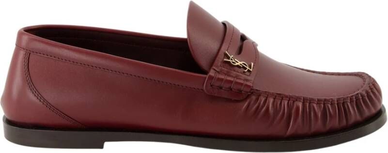Saint Laurent Bordeaux Leren Mocassins Herfst-Winter 2025