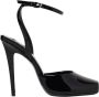 Saint Laurent Bordeauxkleurige Sandalen met Hoge Hak van Lakleer - Thumbnail 1