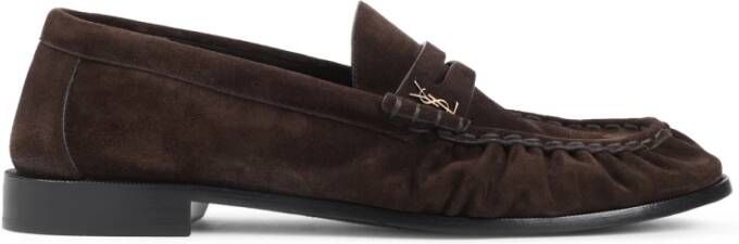 Saint Laurent Bruine Suède Loafers