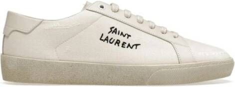 Saint Laurent Canvas Leren Sneakers Stijl Vrouwen