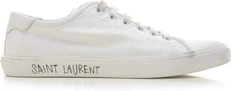 Saint Laurent Canvas Logo Sneakers White Heren