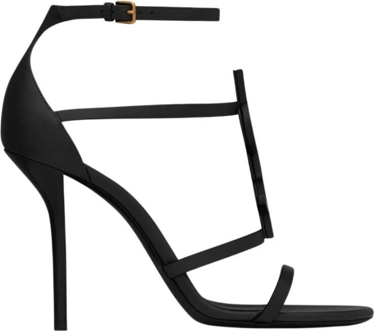 Saint Laurent Cassandra 100 Sandal Elegante en verfijnde hoge hak sandalen Black Dames