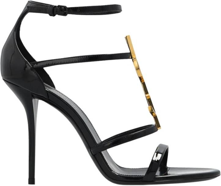 Saint Laurent Cassandra sandalen met hak Black Dames