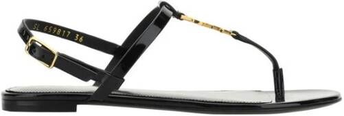 Saint Laurent Cassandra Sandalen met Monogramdetail