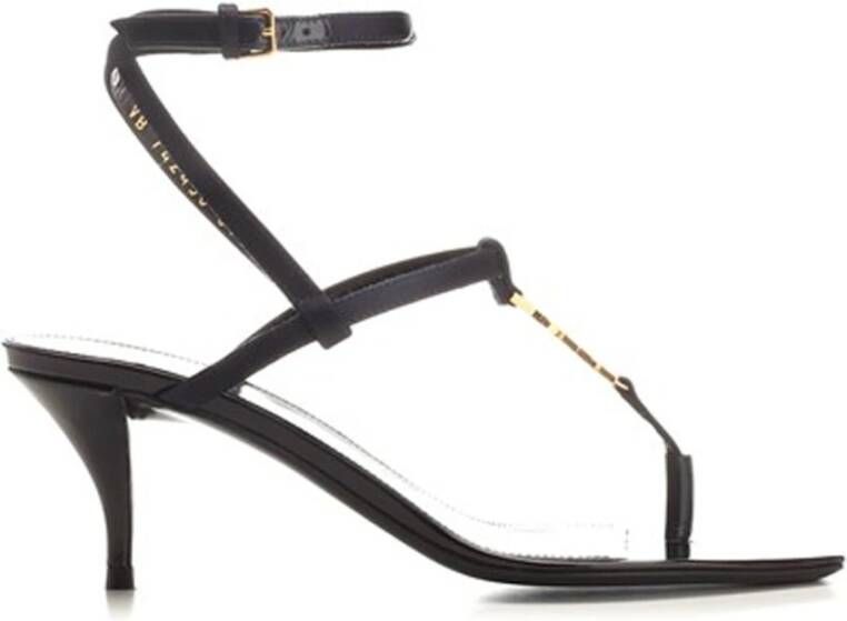 Saint Laurent Cassandra Satijnen Sandalen Blue Dames