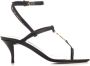 Saint Laurent Cassandra Satijnen Sandalen Blue Dames - Thumbnail 1