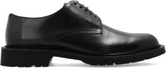 Saint Laurent Zwarte Veterschoenen met Rubberen Zool Black Heren