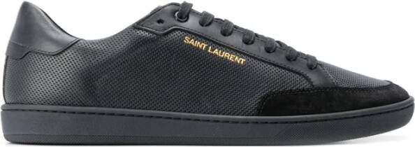 Saint Laurent Klassieke Veterschoenen van Leer Black Heren