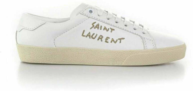 Saint Laurent Italiaanse leren sneakers voor heren White Heren