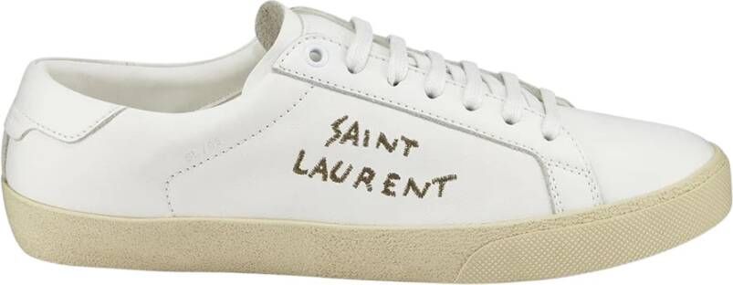 Saint Laurent Court Classic Leren Sneakers White Dames