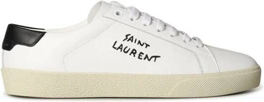 Saint Laurent Court Classic Sl 06 Embroidered Sneakers White Dames