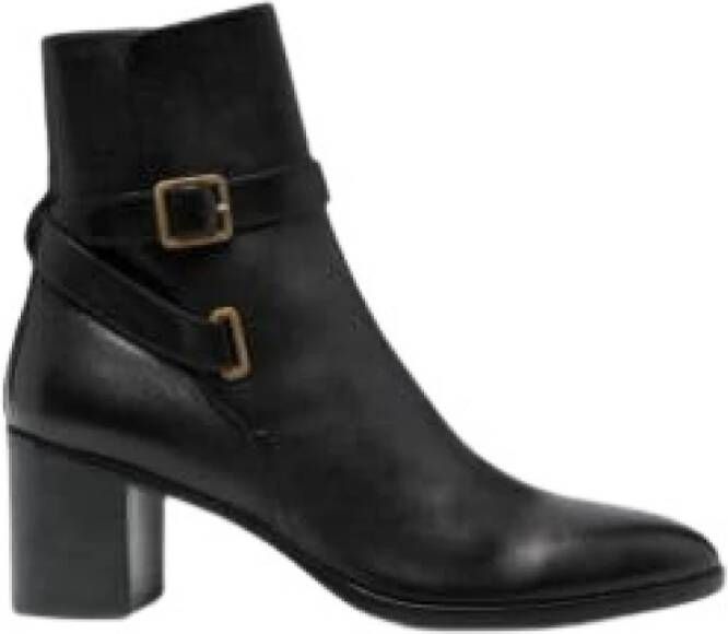 Saint Laurent Dorian 70mm Gespte Enkellaarsjes Black Dames