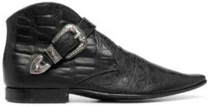 Saint Laurent Enkellaarzen Leer Stijl 66760310N001000 Zwart Dames