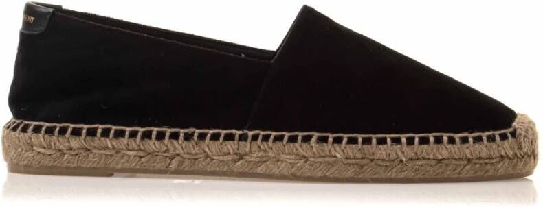Saint Laurent Leren Espadrilles met Logo Print Black Heren