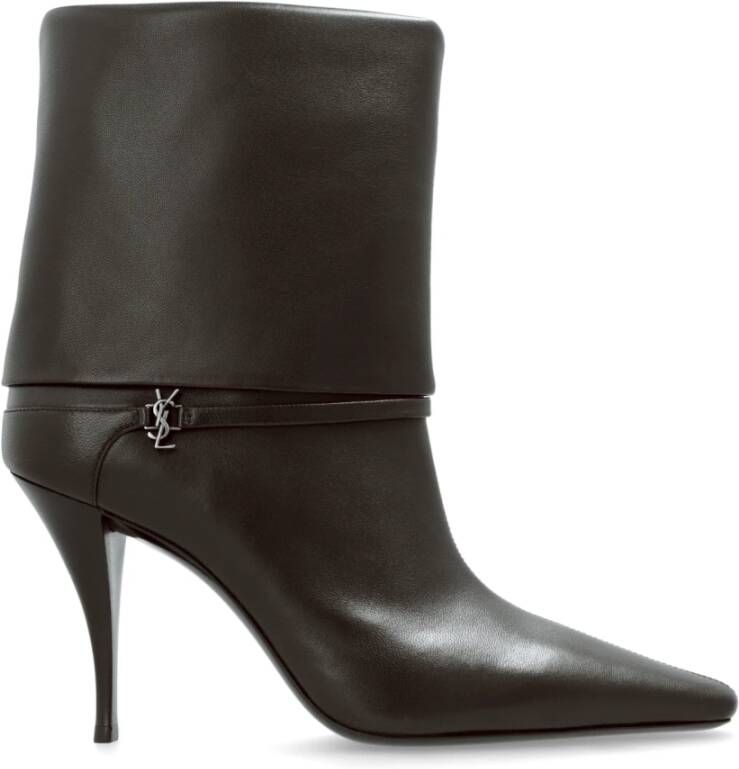 Saint Laurent Gehakte enkellaarsjes Ricky Brown Dames