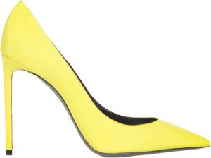 Saint Laurent Gele Zijden Stiletto Pumps Geel Dames