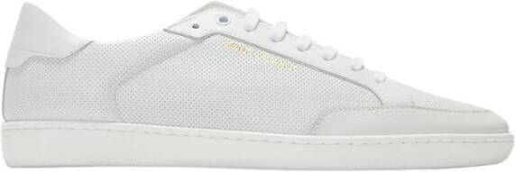 Saint Laurent Geperforeerde Leren Sneakers White Heren