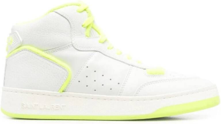 Saint Laurent Geperforeerde tweekleurige hoge sneakers Wit Dames