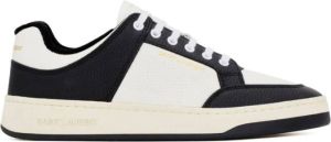 Saint Laurent Gestructureerde Color Block Sneaker Zwart Heren