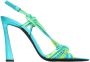 Saint Laurent Gippy 120mm Knopen-Detail Hoge Hak Sandalen Blauw Dames - Thumbnail 1