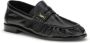 Saint Laurent Gouden Metalen Leren Loafers - Thumbnail 1
