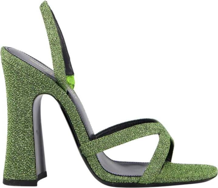 Saint Laurent Groene Lurex Aracha Sandalen