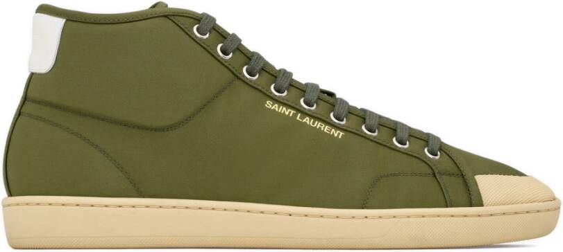 Saint Laurent Groene Sneakers met Gouden Inscriptie Green Heren