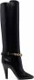 Saint Laurent Zwarte leren enkellaarsjes met kettingdetail Black Dames - Thumbnail 6
