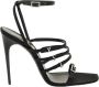 Saint Laurent Zwarte Strass Sandalen met YSL Initialen Black Dames - Thumbnail 16