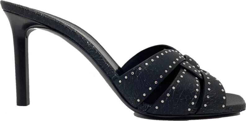 Saint Laurent Tribute Hak Sandalen met Studs Black Dames