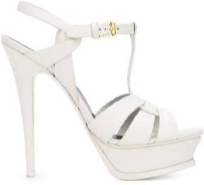 Saint Laurent Hoge hak sandalen White Dames