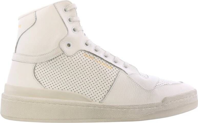 Saint Laurent Witte geperforeerde sneakers met versleten effect White Heren