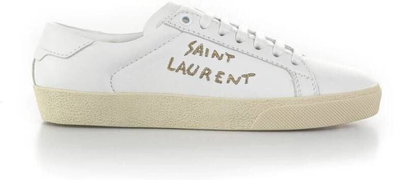Saint Laurent Italiaanse leren sneakers voor heren White Heren