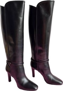 Saint Laurent Jane 90 boots patent leather Zwart Dames
