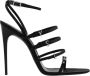 Saint Laurent Zwarte Strass Sandalen met YSL Initialen Black Dames - Thumbnail 1